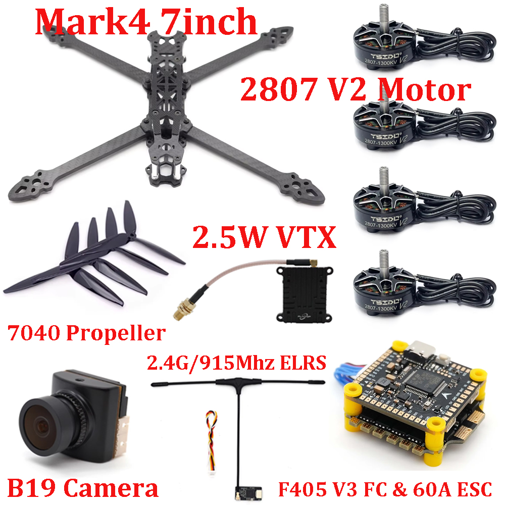 Mark4 7인치 프레임 키트 F405 V3 FC 60 - Drone Kit Racing 리뷰 및 가격